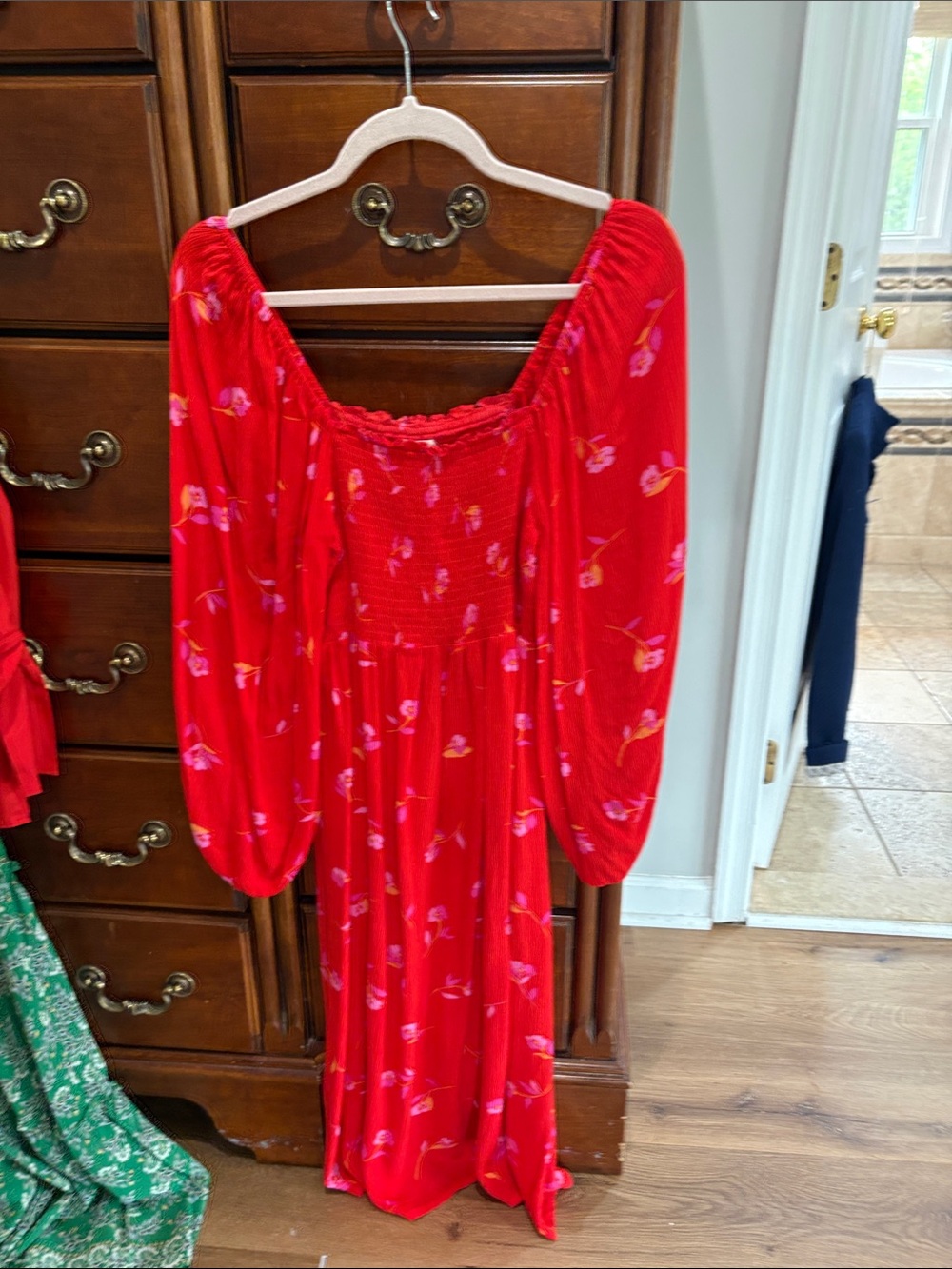 Billabong Red Floral Midi Dress